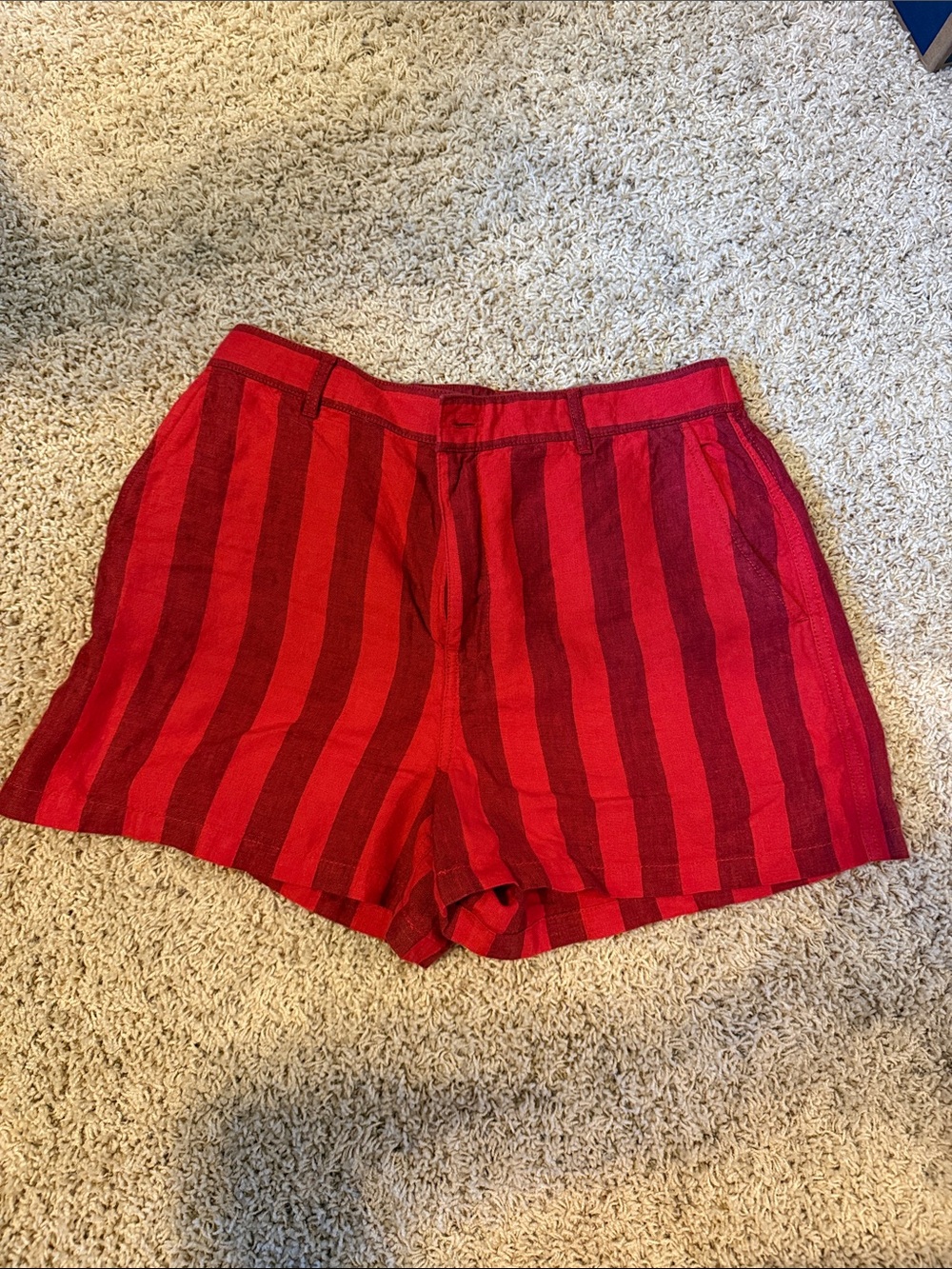 Madewell Women’s Red Striped Casual Shorts